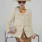 Huanzi spring autumn heavy couture tweed coat jacket - Kindr