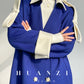 Huanzi high-end blue double-sided cashmere women 's wool coat - Marumi