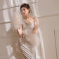 DOLLY Luxury Sliver Sleeveless Glitter Slim Fit Long Banquet Dress-SWATTIE