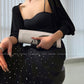 Aconiconi Elegant Black Retro High Waist Diamond Tassel Chic Skirt-  Shallow Light