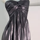 DOLLY Luxury Metallic Ash Pleated Tube Top Long Slit Dress-VIVA