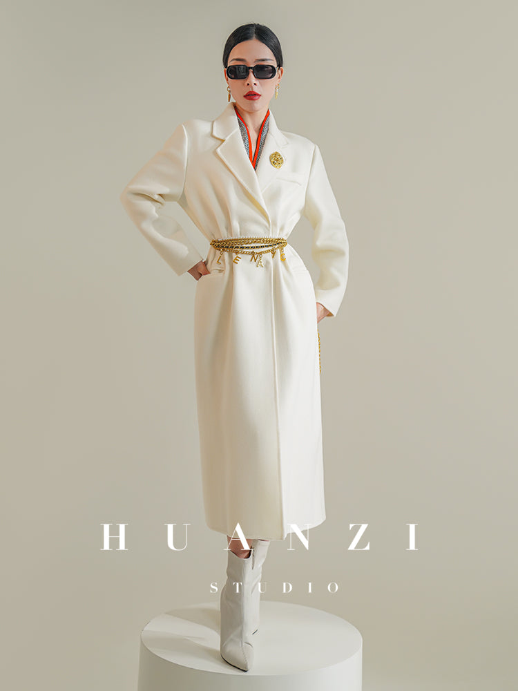 Huanzi custom-made Australian wool pure hand-sewn double-sided autumn winter coat - Iya