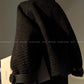 Black night wool two-piece coat jacket skirt - Utopia moonlit