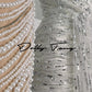 DOLLY High End White silver Glitter Deep V-Neck High Waist Long Party Dress-Xen