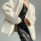 Huanzi green imitation fur autumn winter coat - Miiw