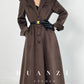 Huanzi French Hepburn style high-end double-sided cashmere wool tweed coat - Siriio