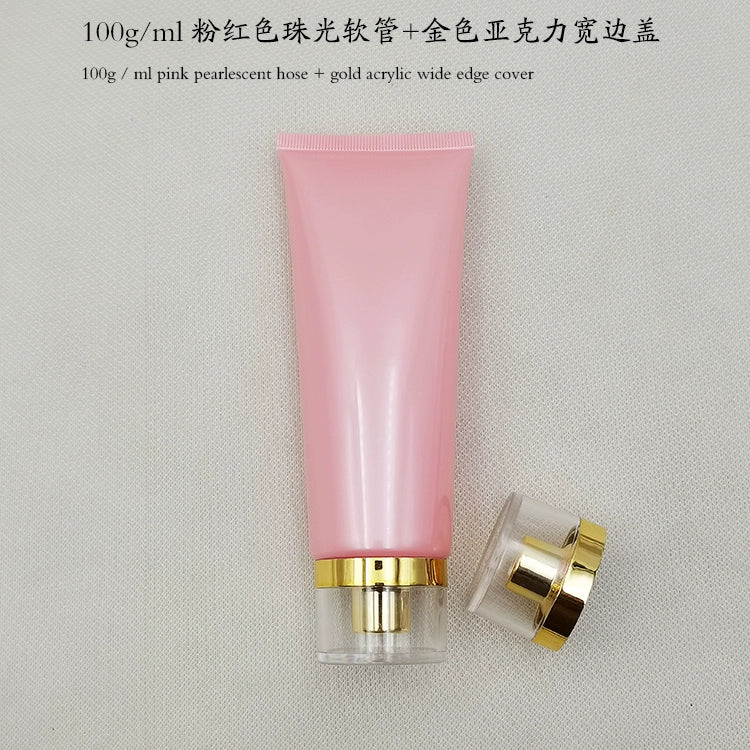 Spot 100gml custom skin care products, cosmetics, facial cleanser, hand cream, pink hose, sub-bottle, packaging material tube