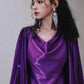 DOLLY Elegant Deep Purple Off  Shoulder Swing Collar Short Party Dress-PREETI