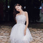 DOLLY Elegant Sleeveless Feather Tube Top Embroidery Long Tutu wedding Dress-KYLIE