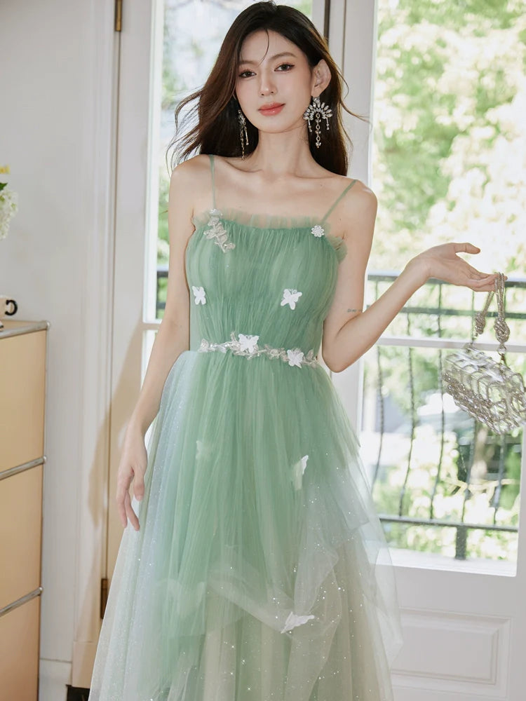 DOLLY Luxury Gradient Puffy Tube Top Sleeveless Long Princess Dress-HARIS