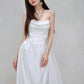 DOLLY Luxury White Bandeau Stain High Waist Long Wedding Dress-Lola