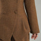 Huanzi  worsted wool high-end vintage British women's autumn winter blazer - Tiwe