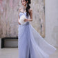 DOLLY Elegant Light Purple Greek Style Sleeveless Bandage Pleated Long Dress-Fog