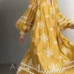 Aconiconi Light French Loose Slouchy Lace Balloon Sleeve Dress - Sunset