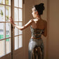 DOLLY Luxury strapless Sequin Top + Long Sequin High Waist Flare Pants suit setpantpa-THEA