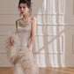 DOLLY Luxury Sliver Sleeveless Glitter Slim Fit Long Banquet Dress-SWATTIE