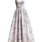 Aconiconi Elegant French Lace Print Long Summer Dress- Spring Pond Flowers