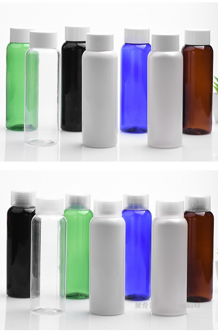 DONE PET bottle double-layer cap 200ML round shoulder large screw cap plastic sub-bottle light-proof cosmetic packaging material with inner plug