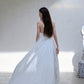 DOLLY Luxury White Bandeau Stain High Waist Long Wedding Dress-Lola