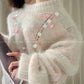 Fold Streamer Weaving Shadow Alpaca Lazy Sweater - hbye