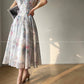 Aconiconi  high-end V-neck A-Line Vintage printed tea summer dress- Yufu fairy