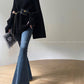 Aconiconi|Cloak Jacket Sleeve Loose Knit Shawl Shoulder Sweater - Snow Lovers