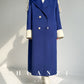 Huanzi high-end blue double-sided cashmere women 's wool coat - Marumi