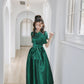 DOLLY High End Retro Style Slant Collar Short Sleeve Long A-Line Prom Dress-BEATRIZ