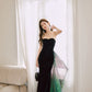 DOLLY Elegant Black Bandeau Sleeveless Long Body Hug Sexy Dinner Dress-CARA