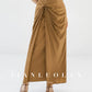 Huanzi custom pleated short-sleeved top + high-waisted heavy kneaded pleated shape split skirt suit