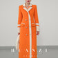 Huanzi custom high-grade orange double-sided cashmere wool autumn winter coat - Cirre