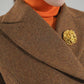 Huanzi  worsted wool high-end vintage British women's autumn winter blazer - Tiwe