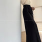 Aconiconi Elegant Black Sea Blue wide leg Long Chic Pants- Black Tea Salt Lake