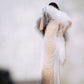 DOLLY High End Off White Halter Neck Pearl Handmade wedding bridal Dress-Kiki