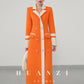 Huanzi custom high-grade orange double-sided cashmere wool autumn winter coat - Cirre