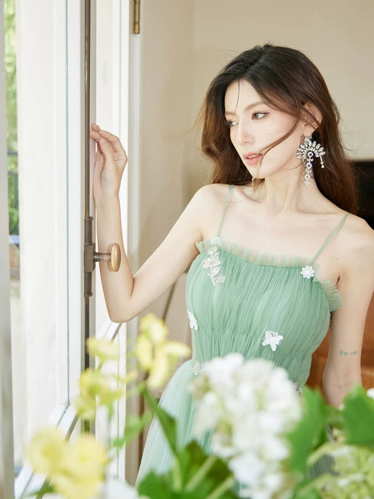 DOLLY Luxury Gradient Puffy Tube Top Sleeveless Long Princess Dress-HARIS