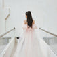 DOLLY Elegant Pastel pink Ruffle Sleeves Long Party Dress- Mina