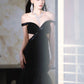 DOLLY  High End Black Off Shoulder Sequin Tube Top Long Banquet Dress-Maris