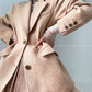 Aconiconi Girl Full wool French long sleeve Blazer pleated skirt - Maillard