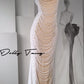 DOLLY High End Off White Halter Neck Pearl Handmade wedding bridal Dress-Kiki