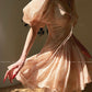 Aconiconi Elegant Heart Shaped Collar Petite Summer Short Dress- Tipsy Peach