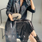 Huanzi custom dyed couture mohair water ripple wool cautumn and winter coat  - Kendu