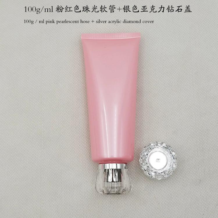 Spot 100gml custom skin care products, cosmetics, facial cleanser, hand cream, pink hose, sub-bottle, packaging material tube