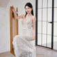 DOLLY Elegant White Sleeveless Lace Slim Fit Long Wedding Dress-SUN