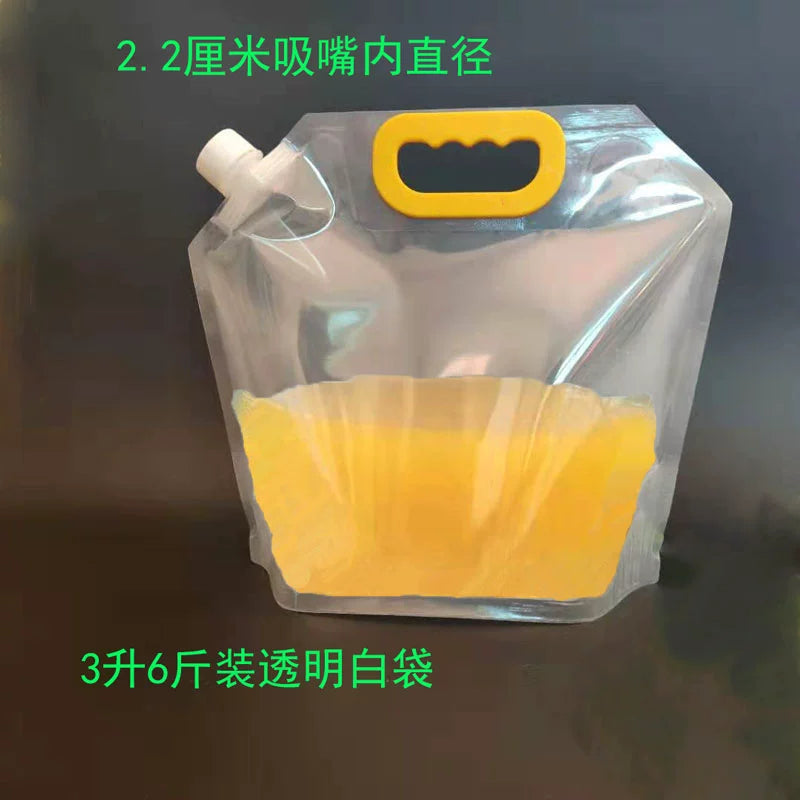 Hot soup bag: 2 kg laundry detergent bag, stand-up bag, portable liquid packaging bag, plastic composite bag, 6 kg large mouth spout bag