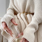 Aconiconi|Cloak Jacket Sleeve Loose Knit Shawl Shoulder Sweater - Snow Lovers