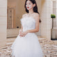 DOLLY Elegant Sleeveless Feather Tube Top Embroidery Long Tutu wedding Dress-KYLIE