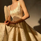 Aconiconi Light luxury gilt French jacquard midi Bridal dress - Twilight