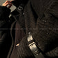 Black night wool two-piece coat jacket skirt - Utopia moonlit