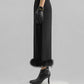 Huanzi custom ostrich black long pencil high-waisted skirt - Jei